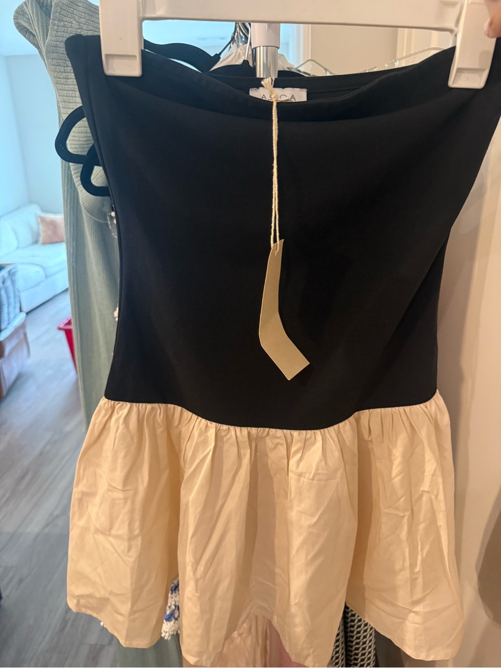 ACOA Collection Black and Cream Tube Dress